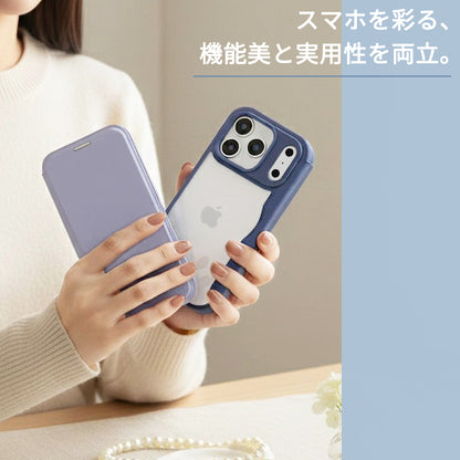 【PUレザー&背面クリア 手帳型】iPhoneケース