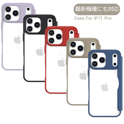 【PUレザー&背面クリア 手帳型】iPhoneケース