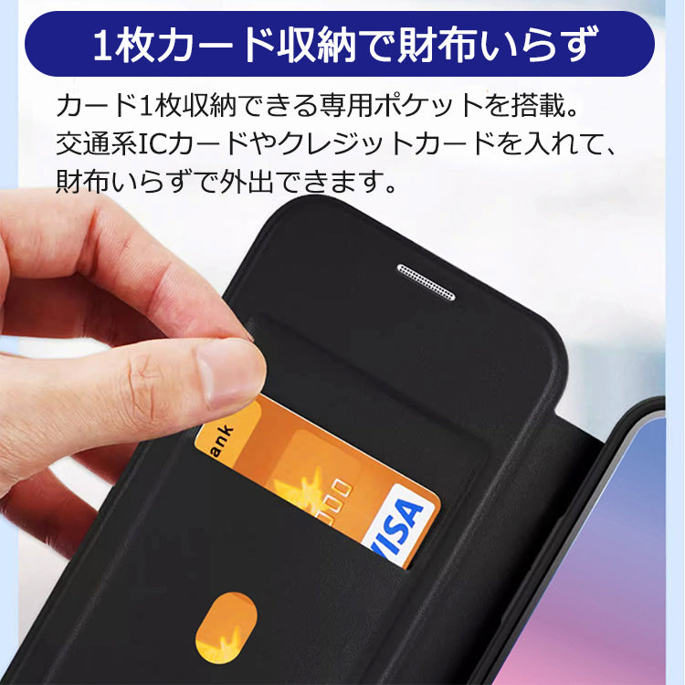 【PUレザー&背面クリア 手帳型】iPhoneケース
