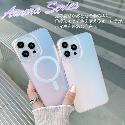 【光の魔法/オーロラ】iPhone17 ケース iPhone16e iPhone17Pro ケース iPhone15 iPhone16 ケース magsafe対応 iPhone11 iPhone12 iPhone13 iPhone14 ケース クリア アイフォン17 Air Pro Max iPhoneケース スマホケース カバー おしゃれ かわいい 韓国