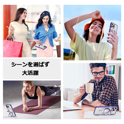 【多機能360°回転式スタンド】Magsafe対応 iPhoneケース