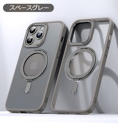 【多機能360°回転式スタンド】Magsafe対応 iPhoneケース