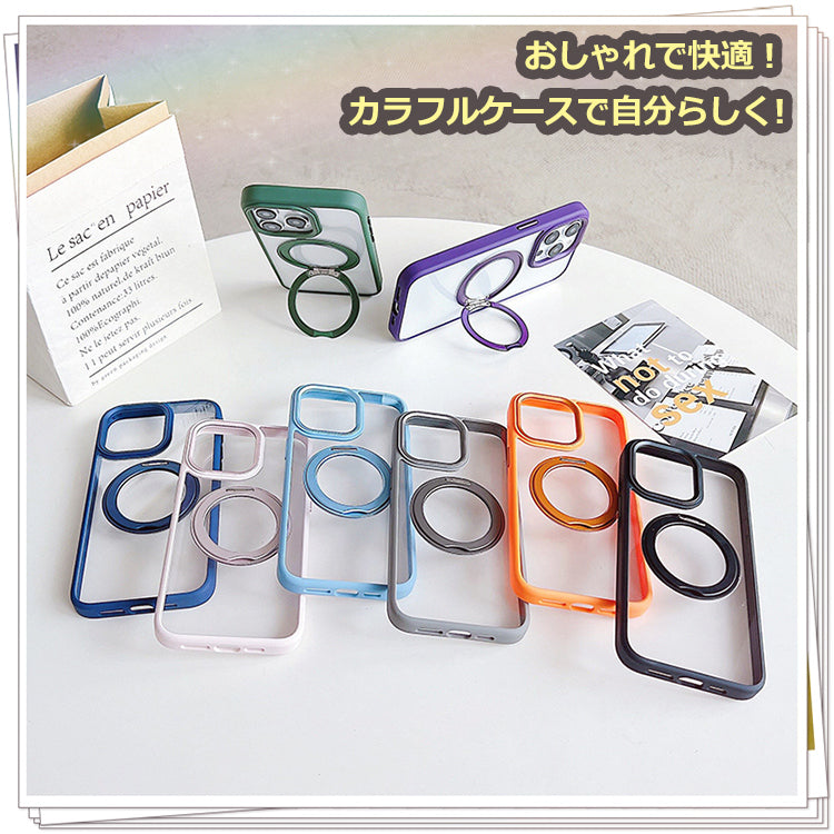 【多機能360°回転スタンド】iPhone17 ケース Magsafe対応 iPhone17Pro ケース iPhone15 iPhone16 ケース iPhone12 iPhone13 iPhone14 ケース iPhone17 Air Pro Max Plus iPhoneケース スマホケース クリア マグセーフ カバー リング かわいい おしゃれ