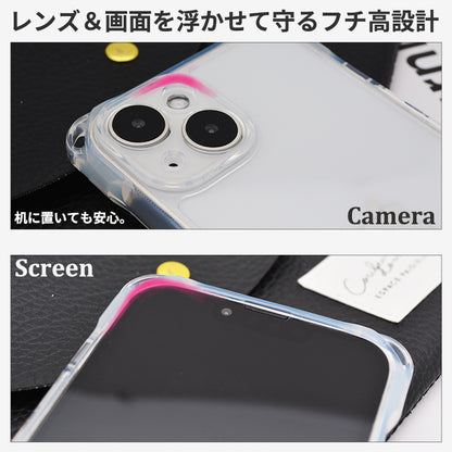 【4-HOLE クリア スマホショルダー】iPhoneケース