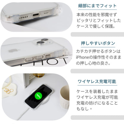 【4-HOLE クリア スマホショルダー】iPhoneケース