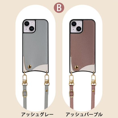 【PUレザー】スマホショルダー iPhoneケース