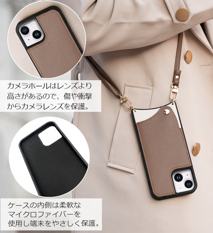 【PUレザー】スマホショルダー iPhoneケース