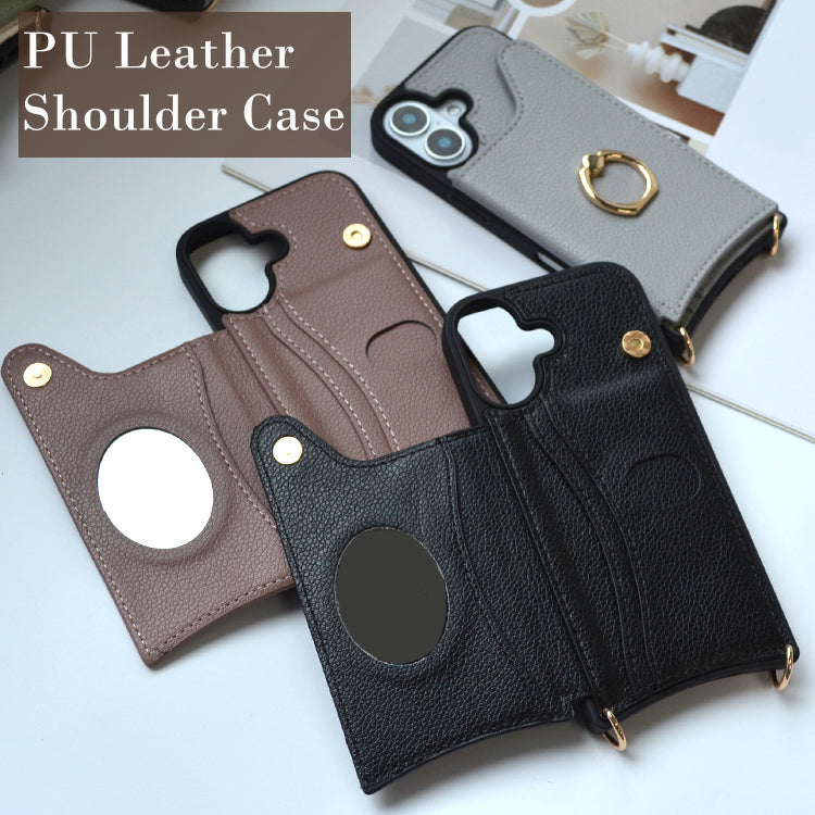 【カード収納 リング付き】スマホショルダー iPhone17 ケース iPhone17e iPhone17Pro ケース iPhone15 iPhone16 ケース iPhone12 iPhone13 mini iPhone14 ケース iPhone17 Air Pro Max Plus iPhone11 SE3 iPhoneケース スマホケース ショルダー タイプ ストラップ 紐 カバー