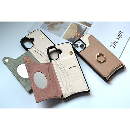 【カード収納 リング付き】スマホショルダー iPhone17 ケース iPhone17e iPhone17Pro ケース iPhone15 iPhone16 ケース iPhone12 iPhone13 mini iPhone14 ケース iPhone17 Air Pro Max Plus iPhone11 SE3 iPhoneケース スマホケース ショルダー タイプ ストラップ 紐 カバー