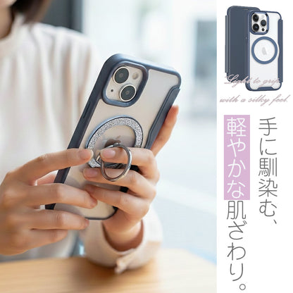 【PUレザー&背面クリア 手帳型】MagSafe対応 iPhoneケース