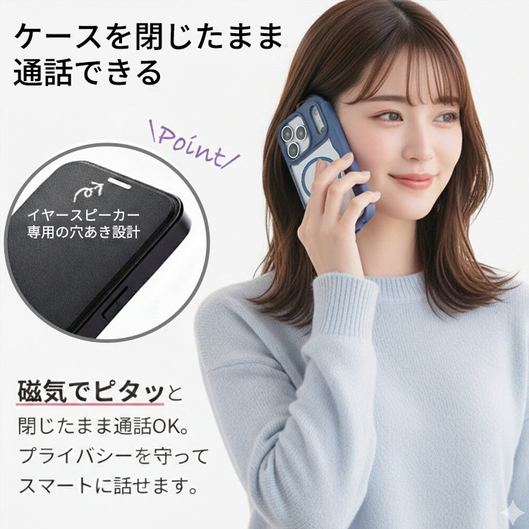 【PUレザー&背面クリア 手帳型】MagSafe対応 iPhoneケース