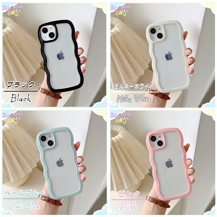 【なみなみ可愛い】ウェーブ iPhoneケース MagSafe対応
