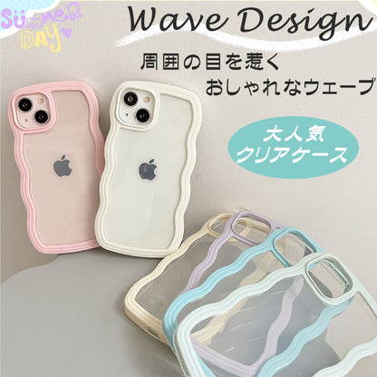 【なみなみ可愛い】ウェーブ iPhoneケース MagSafe対応
