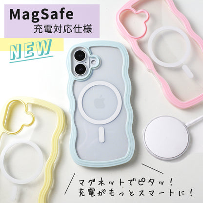 【なみなみ可愛い】ウェーブ iPhoneケース MagSafe対応