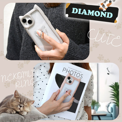 【リング付き 猫耳ケース】iPhone ケース