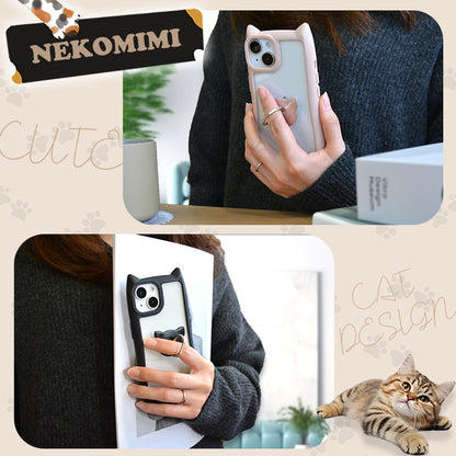【リング付き 猫耳ケース】iPhone ケース