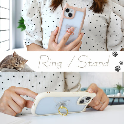 【リング付き 猫耳ケース】iPhone ケース