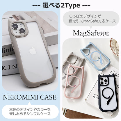 【ハンドストラップ付き 猫耳ケース】iPhoneケース
