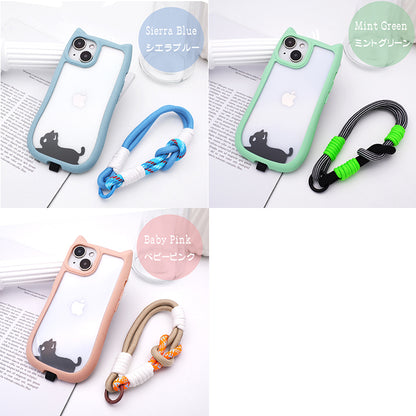 【ハンドストラップ付き 猫耳ケース】iPhoneケース