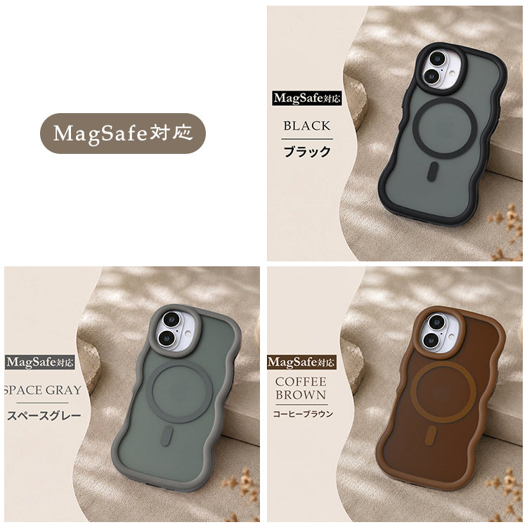 【マット なみなみ可愛い】iPhone17 ケース iPhone17e ケース MagSafe対応 iPhone16e iPhone15 iPhone16 ケース iPhone12 iPhone13 iPhone14 ケース iPhone17Pro 16Pro 15Pro クリア iPhoneケース スマホケース 波ウェーブ カバー かわいい 韓国 SNS 人気