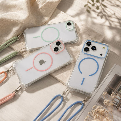 スマホショルダー iPhone17 ケース iPhone17e ケース MagSafe対応 iPhone16e iPhone15 iPhone16 ケース iPhone12 mini iPhone13 mini iPhone14 ケース クリア iPhone17 Pro iPhoneケース スマホケース カバー ショルダー タイプ ストラップ 紐 韓国