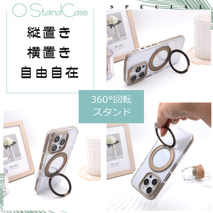 【 360°回転スタンド一体型】MagSafe対応 iPhone17 ケース iPhone17Pro ケース iPhone16 iPhone16e ケース iPhone14 iPhone15 ケース iPhone12 iPhone13 ケース iPhone17 Air Pro Max iPhoneケース スマホケース クリア カバー リング付き かわいい韓国
