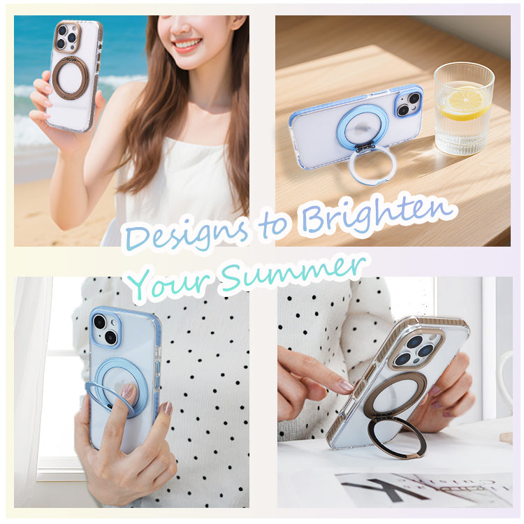 【 360°回転スタンド一体型】MagSafe対応 iPhone17 ケース iPhone17Pro ケース iPhone16 iPhone16e ケース iPhone14 iPhone15 ケース iPhone12 iPhone13 ケース iPhone17 Air Pro Max iPhoneケース スマホケース クリア カバー リング付き かわいい韓国