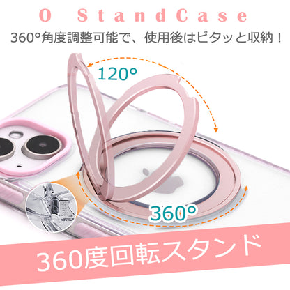 【 360°回転スタンド一体型】MagSafe対応 iPhone17 ケース iPhone17Pro ケース iPhone16 iPhone16e ケース iPhone14 iPhone15 ケース iPhone12 iPhone13 ケース iPhone17 Air Pro Max iPhoneケース スマホケース クリア カバー リング付き かわいい韓国