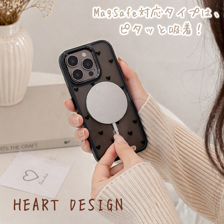 【大人&可愛い】Heart Dot iPhoneケース MagSafe対応