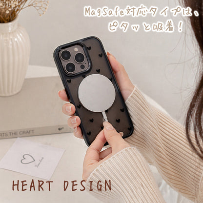 【大人&可愛い】Heart Dot iPhoneケース MagSafe対応