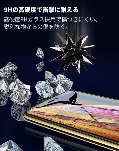 【全面保護仕様】iPhone ガラスフィルム 保護フィルム 光沢/マット/覗きみ防止/ブルーライトカット