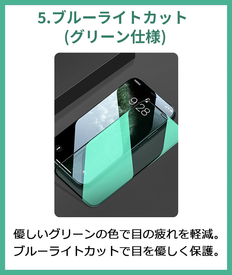 【全面保護仕様】iPhone ガラスフィルム 保護フィルム 光沢/マット/覗きみ防止/ブルーライトカット