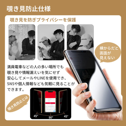 【全面保護仕様】iPhone ガラスフィルム 保護フィルム 光沢/マット/覗きみ防止/ブルーライトカット