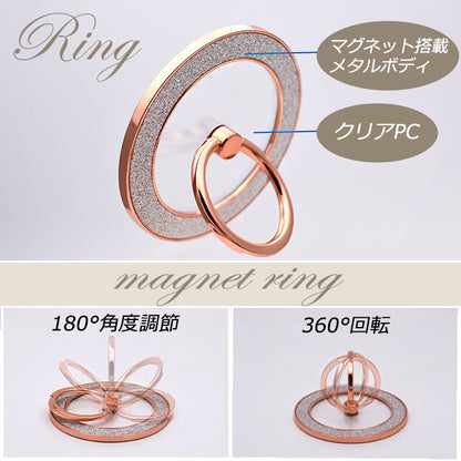 【360°回転スタンド 強力磁気吸着】Magsafe対応 スマホリング スマホ リング iPhone16 iPhone15 iPhone14 13 Pro ホールドリング スマートフォン リング付き スタンド機能 マグネット搭載 落下防止 スリム 軽量薄型 かわいい おしゃれ 韓国 キラキラ