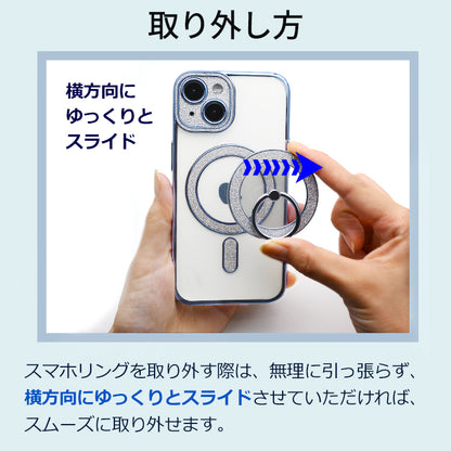 【360°回転スタンド 強力磁気吸着】Magsafe対応 スマホリング スマホ リング iPhone16 iPhone15 iPhone14 13 Pro ホールドリング スマートフォン リング付き スタンド機能 マグネット搭載 落下防止 スリム 軽量薄型 かわいい おしゃれ 韓国 キラキラ