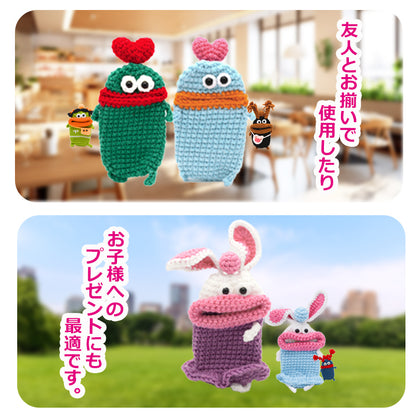 【個性豊かなモンスター】キーケース レディース メンズ 手編み スマートキーケース キャラクター キーカバー マスコットキーホルダー カー 車 鍵 収納 雑貨 小物入れ 手作り ハンドメイド 綿 毛糸 ぬいぐるみ おしゃれ かわいい SNS 人気