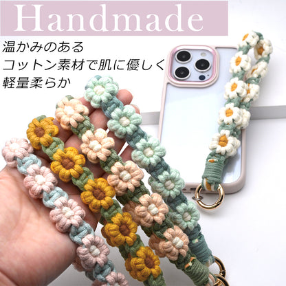 【 ハンドストラップ フラワー手編み】スマホストラップ 花 ハンドストラップ 花柄 ハンド ストラップ フラワー編み スマホ ストラップ 手首 ペンラストラップ ペンライト ストラップ ホルダー 手作り ハンドメイド 韓国 おしゃれ かわいい SNS 人気