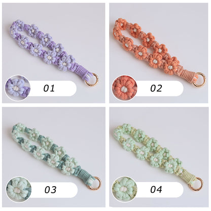 【 ハンドストラップ フラワー手編み】スマホストラップ 花 ハンドストラップ 花柄 ハンド ストラップ フラワー編み スマホ ストラップ 手首 ペンラストラップ ペンライト ストラップ ホルダー 手作り ハンドメイド 韓国 おしゃれ かわいい SNS 人気