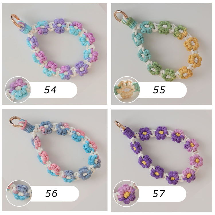 【 ハンドストラップ フラワー手編み】スマホストラップ 花 ハンドストラップ 花柄 ハンド ストラップ フラワー編み スマホ ストラップ 手首 ペンラストラップ ペンライト ストラップ ホルダー 手作り ハンドメイド 韓国 おしゃれ かわいい SNS 人気