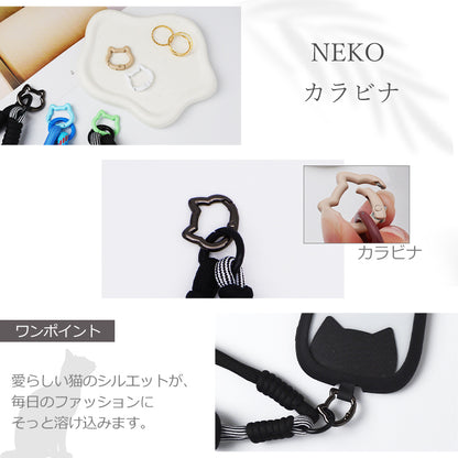 【猫型ホルダー付き】ハンドストラップ スマホ ホルダーセット 付けたまま同時充電 スマホストラップ ハンド スマホ ストラップ 手首 ナイロン 携帯ストラップ ストラップホルダー 腕掛け ショート 落下防止 猫耳 ねこ SNS人気 韓国 おしゃれ かわいい