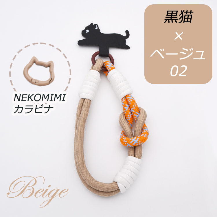 【猫型ホルダー付き】ハンドストラップ スマホ ホルダーセット 付けたまま同時充電 スマホストラップ ハンド スマホ ストラップ 手首 ナイロン 携帯ストラップ ストラップホルダー 腕掛け ショート 落下防止 猫耳 ねこ SNS人気 韓国 おしゃれ かわいい