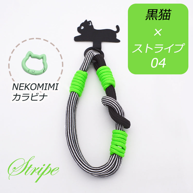 【猫型ホルダー付き】ハンドストラップ スマホ ホルダーセット 付けたまま同時充電 スマホストラップ ハンド スマホ ストラップ 手首 ナイロン 携帯ストラップ ストラップホルダー 腕掛け ショート 落下防止 猫耳 ねこ SNS人気 韓国 おしゃれ かわいい